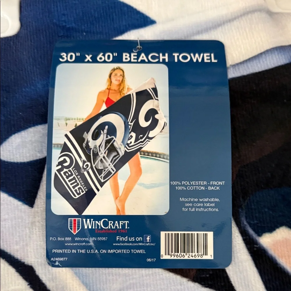 NFL Los Angeles Rams Blue and White Beach Towel